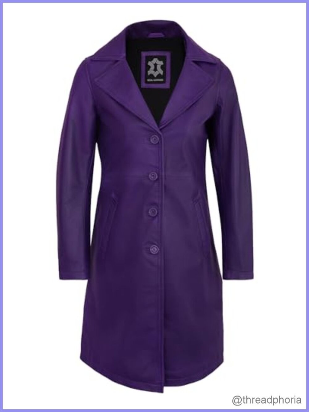 Real Lambskin Leather Coat Womens Car Coat Button Closure Long Jacket
